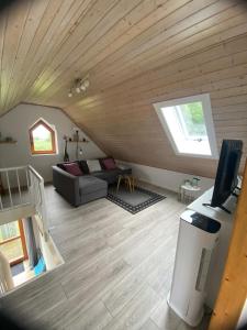 Ruang duduk di Ferienwohnung Apfelblüte