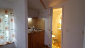 a bathroom with a sink and a toilet in a room at Guest House Maija in Ventspils +19 photos