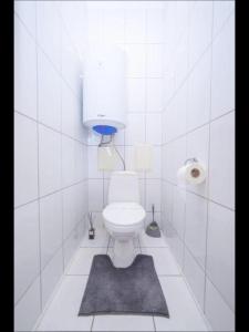 キーウにあるKievApartmentsの白いバスルーム(トイレ、ラグ付) +42枚の写真