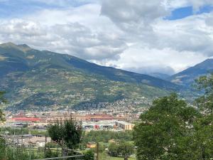 a view of a city with mountains in the background at Dai nonni in Aosta +6 photos