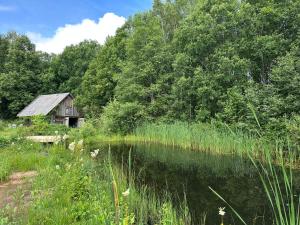 een oude hut naast een waterpartij bij Retreat House in Lauvas +23 foto's