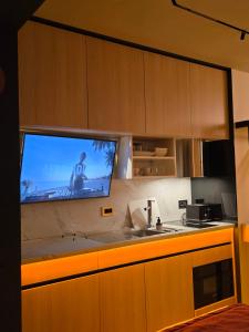 Eldhús eða eldhúskrókur á Modular Port view studio