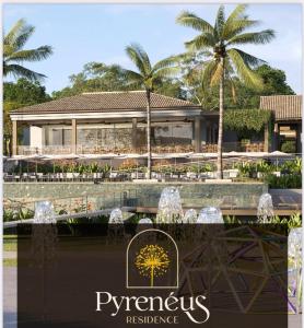 a rendering of a resort with palm trees in the background at Pyrenéus Residence in Pirenópolis