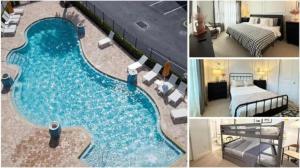 a collage of pictures of a swimming pool at Magical 4BR Escape - Pet-Friendly, 9 Min to Disney in Orlando