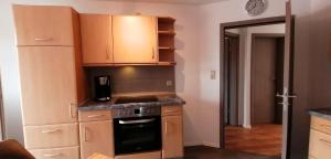 Dapur atau dapur kecil di Ferienwohnung Lütje Moew
