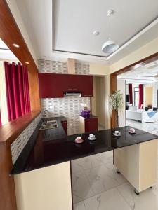 Kuchyň nebo kuchyňský kout v ubytování LUXE VILLA à KICUKIRO KIGALI RWANDA