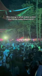 a crowd of people at a concert at night at malangbybumblebee in Kasol