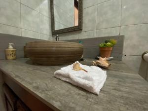 un baño con lavabo y una toalla en la encimera en Recidencial sharael house, en San Isidro 20 fotos más