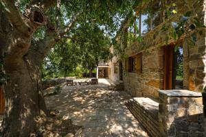 a stone building with a tree next to it at Villa Pueblo Karin in Gornji Karin