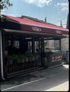 a store with potted plants on the front of it at ThEOS in Vranje