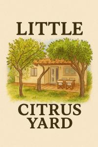 un livre avec une photo d'une maison avec des arbres dans l'établissement Little Citrus Yard, à Karlovasi