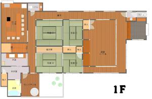 Půdorys ubytování 新オープン480平方米海凪 庭園&露天風呂一日一組3名様同一料金 海歩いて1分 最大16名様