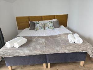 Postel nebo postele na pokoji v ubytování FLAUTA apartamenty + 1 fotografie