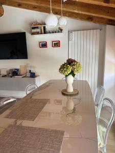 Μια τηλεόραση ή/και κέντρο ψυχαγωγίας στο La Casa di Satèn - Appartamento in Franciacorta