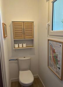 a bathroom with a toilet and a window at Cocooning Studio de la Gare in Saint-André-de-Cubzac +13 photos