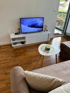 a living room with a flat screen tv at Stan na dan Banja Luka DM in Ivišovo Greblje