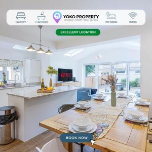 Μια τηλεόραση ή/και κέντρο ψυχαγωγίας στο Beautiful House - Sleeps 8 - Close to City Centre - Free Parking, Fast Wifi and Smart TV with Virgin TV and Netflix by Yoko Property