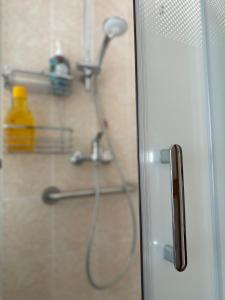 a shower with a shower head in a bathroom at Casa Dante - Central apartment in Lecco in Lecco +20 photos