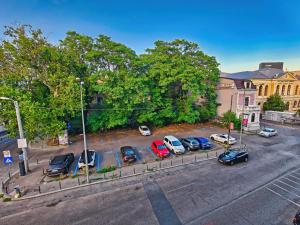 an overhead view of a parking lot with cars parked at Botev Design Apartments - Walk to Old Town - Pumo Properties in Bucharest