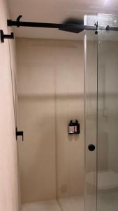 a shower with a glass door in a bathroom at Hotel Boutique Alcalá Vallarta in Puerto Vallarta
