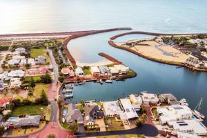 an aerial view of a harbor with houses at Aqua Tides - Port Geographe in Geographe