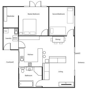 a floor plan of a house at Cambridge Lodge in Cambridge