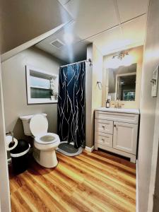 un bagno con un water e un lavandino di Syracuse Vacation Rental free Parking,near SU,town a Syracuse