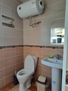 a bathroom with a toilet and a sink at Ысык-Кол Чок-Тал in Chok-Tal
