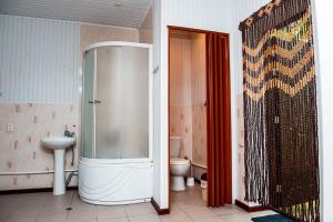 ピャチゴルスクにあるApartment Na Parkovoyのバスルーム(シャワー、トイレ付)
