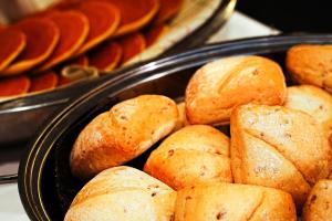 a bunch of rolls in a pan at Toyo Hotel in Fukuoka