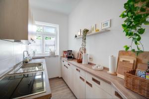 Køkken eller tekøkken på Ferienwohnung Hanseviertel