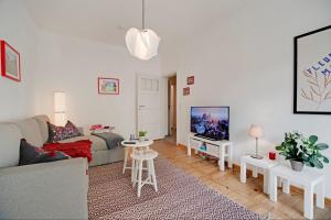 Et tv og/eller underholdning på Ferienwohnung Hanseviertel