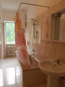 a bathroom with a bath tub and a sink at Pragelato apartment in Pragelato