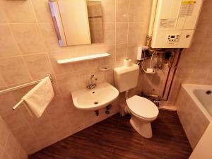 a bathroom with a toilet and a sink at Napospart 33 in Balatonlelle