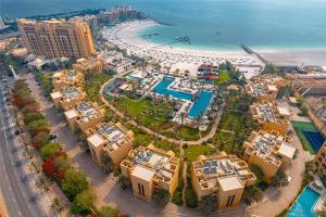 an aerial view of a resort and the beach at DoubleTree by Hilton Resort & Spa Marjan Island in Ras al Khaimah
