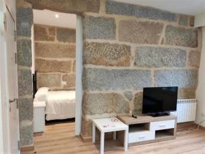 TV a/nebo společenská místnost v ubytování Charming Apartment in Ourense overlooking the City