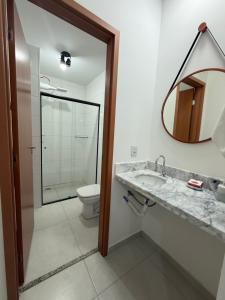 Koupelna v ubytování Refúgio São Rafael