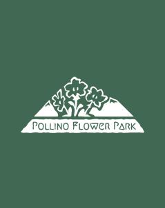 a park logo with the rolling flower park at Pollino Flower Park in Viggianello