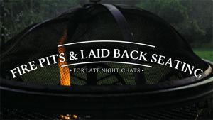 a hat with the words fire pits and yard back seating at Hot Tub Luxury Glamping - Private Stargazing Patio in Yarpole
