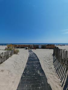 ラ・グランド・モットにあるStudio Bord de mer Bleu Horizonの砂浜