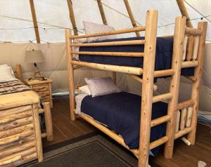 a bedroom with a bunk bed in a yurt at The Grand in O'Brien