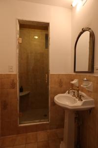 un baño con ducha y lavabo en Urban Luxe Redefined in Central city Phila, en Filadelfia