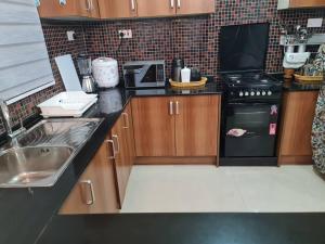Kuchyň nebo kuchyňský kout v ubytování Spring Hills Apartment in Kampala