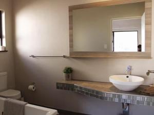 un bagno con lavandino e specchio di Muirfield Cottages a Clarens Altre 13 foto