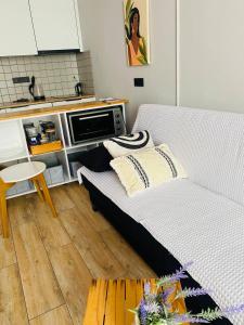 Η κουζίνα ή μικρή κουζίνα στο Апартаменты напротив моря в доме бизнес класса Guru residence