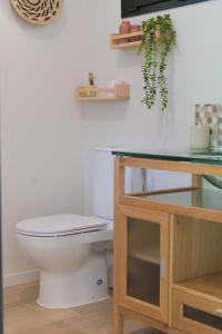 a bathroom with a toilet and a counter at L'écolodgia suite & spa in Saint-Étienne-lès-Remiremont +5 photos