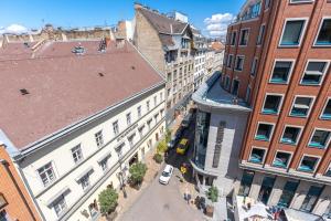 an overhead view of a city street with buildings at Gems of Budapest - Onyx Suite in Budapest