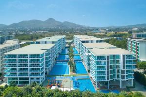 an aerial view of an apartment complex with a swimming pool at My Resort Huahin by Ying in Hua Hin