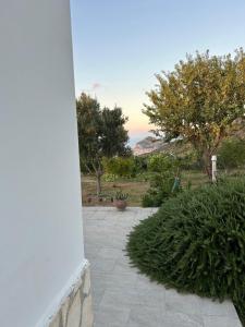 a view from the outside of a house with trees at David in Cefalù