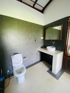 a bathroom with a toilet and a sink at southern grace apartment in Unawatuna +7 photos